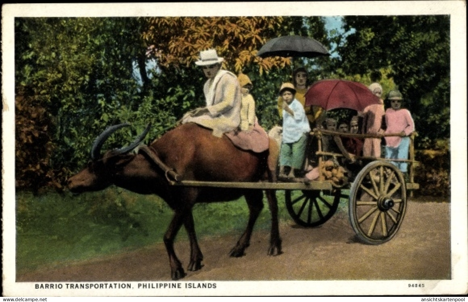 CPA Philippinen Philippine Islands, Barrio Transportation, Karren
