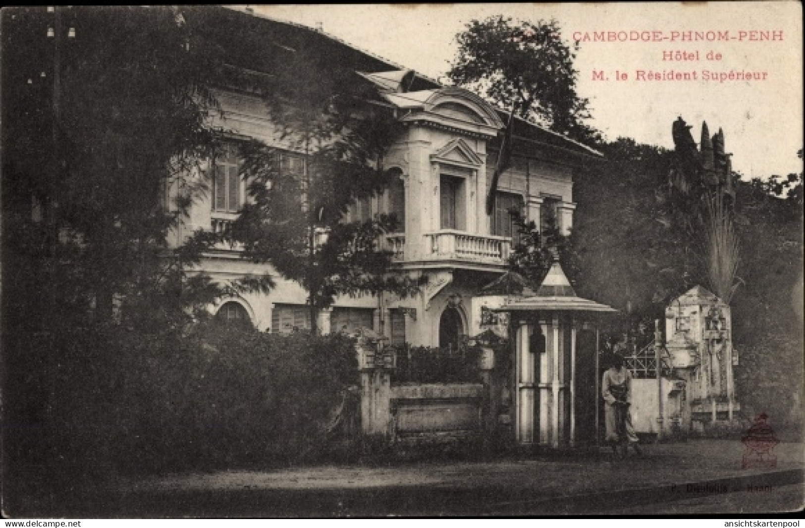 CPA Phnom Penh Kambodscha, Hotel de M. le Resident Superieur