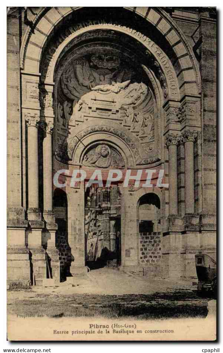 CPA Pibrac Entree principale de la basilique en construction