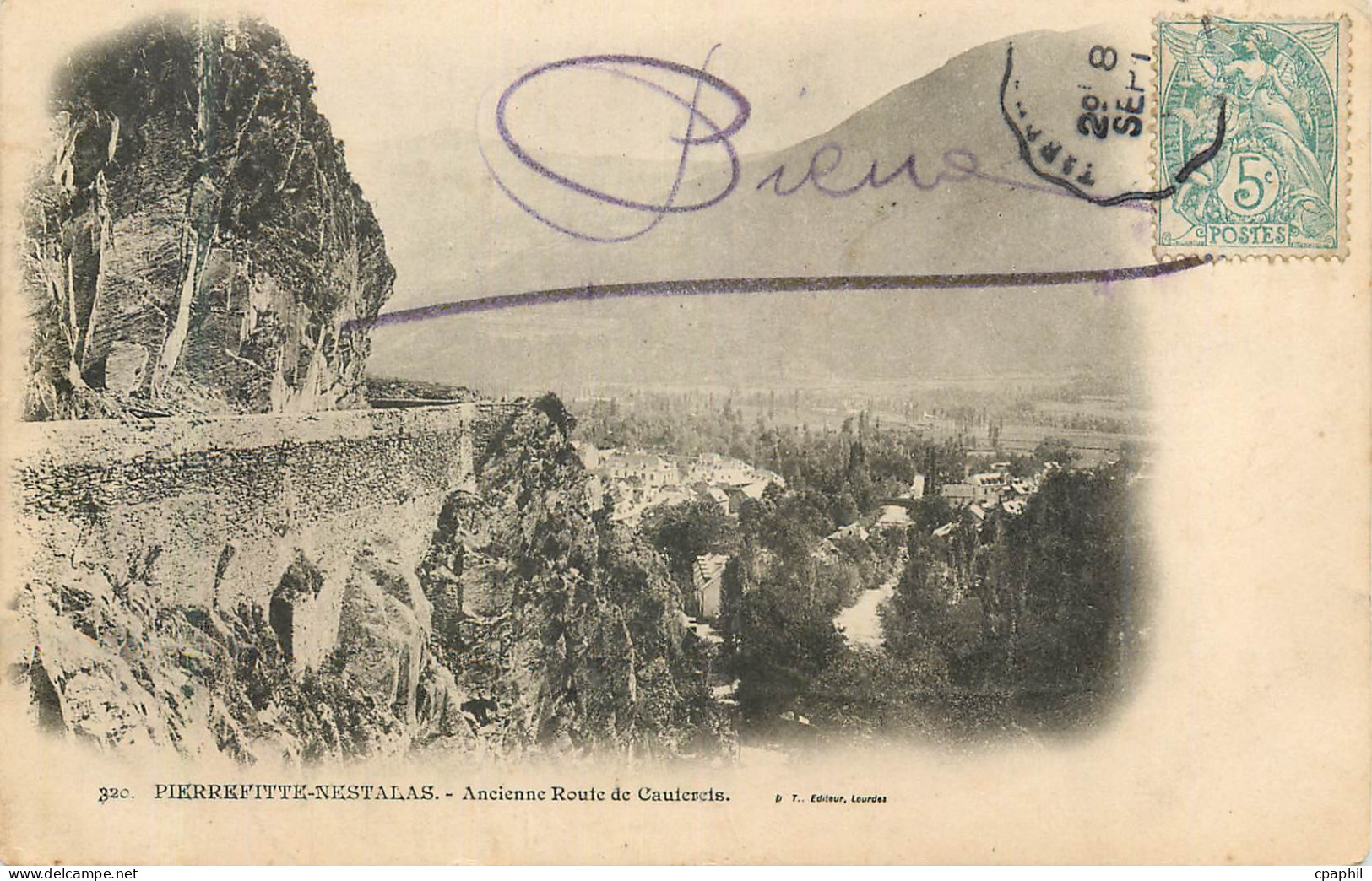 CPA Pierrefitte Nestalas Ancienne Route de Cauterets (carte 1900)