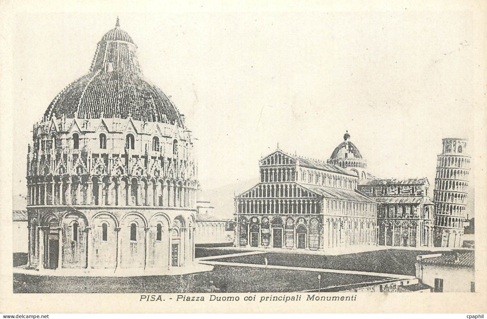 CPA Pisa Piazza Duomo coi principali Monumenti