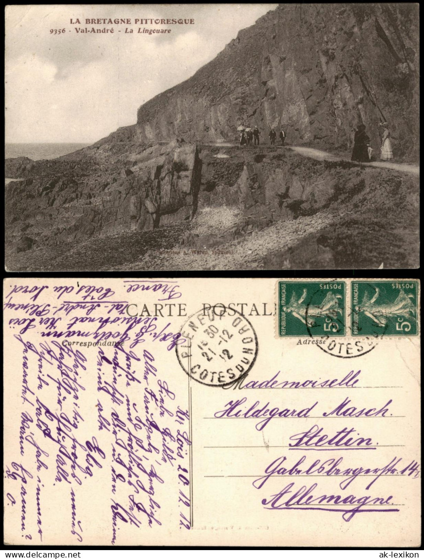 CPA Pléneuf-Val-André Steilküste La Lingouare bei Val-André 1912