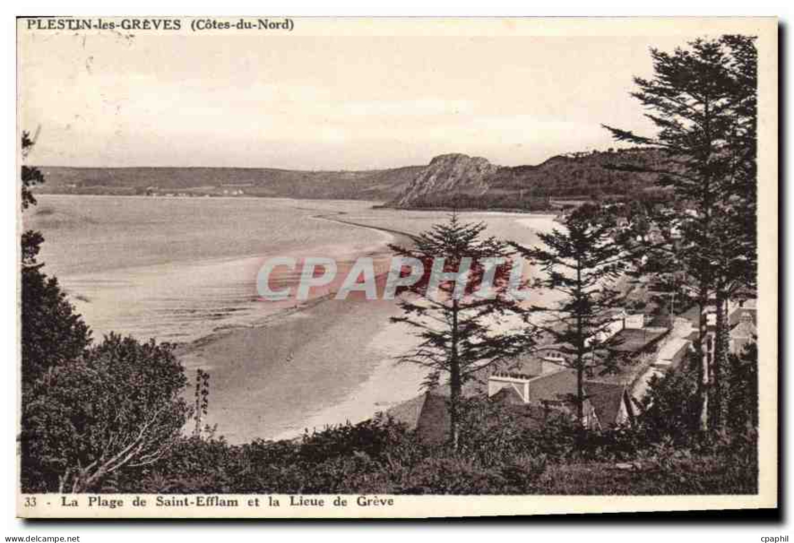 CPA Plestin les Greves (Cotes du Nord) La Plage de Saint Efflam et la Licue de Greve