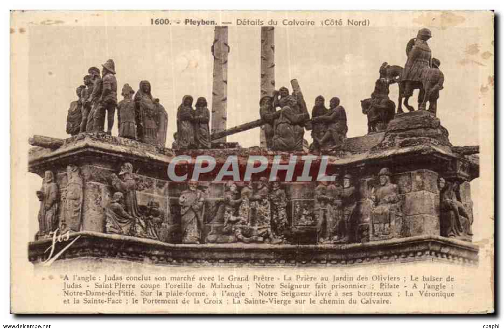 CPA Pleyben Details du Calvaire (Cote Nord)