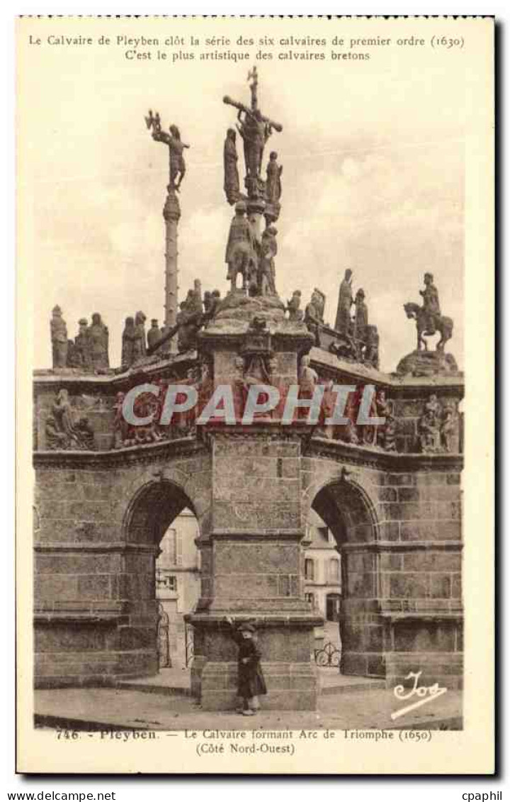 CPA Pleyben Le Calvaire formant Arc de Triomphe