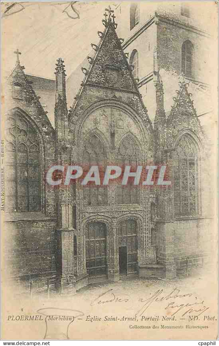 CPA Ploermel Morbihan Eglise Saint Armel
