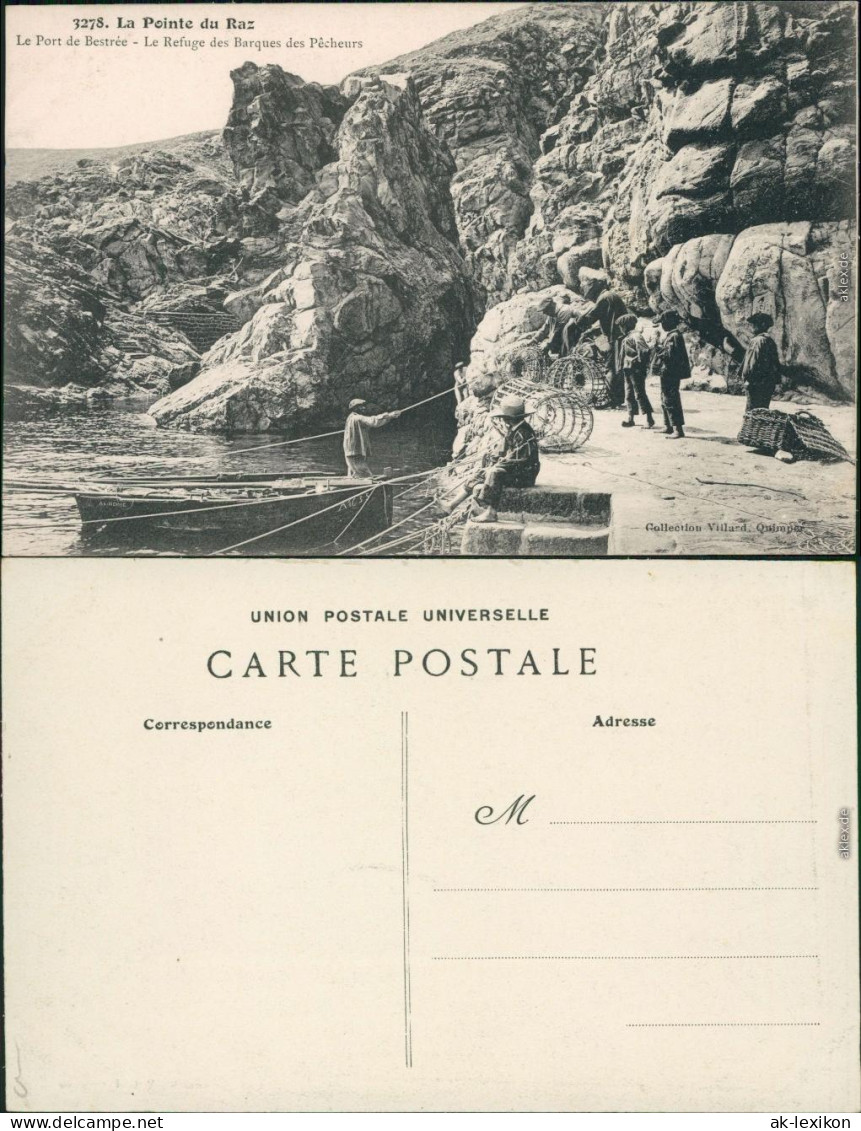 CPA Plogoff Pointe du Raz - Fischer mit Netzen - Felsklippen 1913