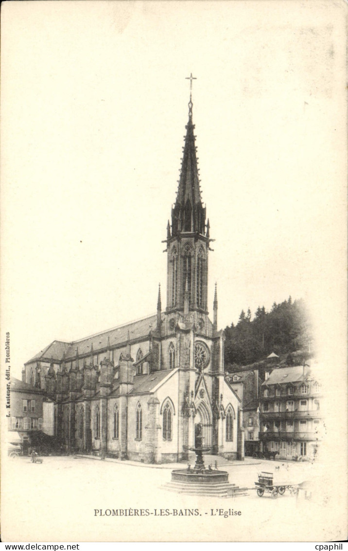 CPA PLOMBIERES Les Bains L'Eglise