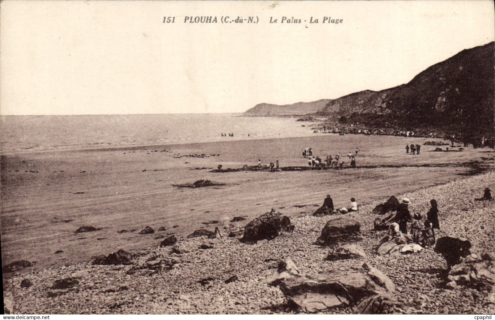 CPA PLOUHA le Palus la plage