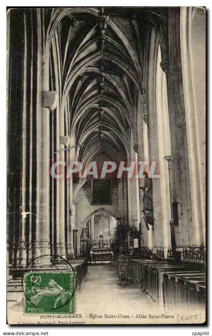 CPA Pont Audemer Eglise Saint ouen Allee Saint Pierre