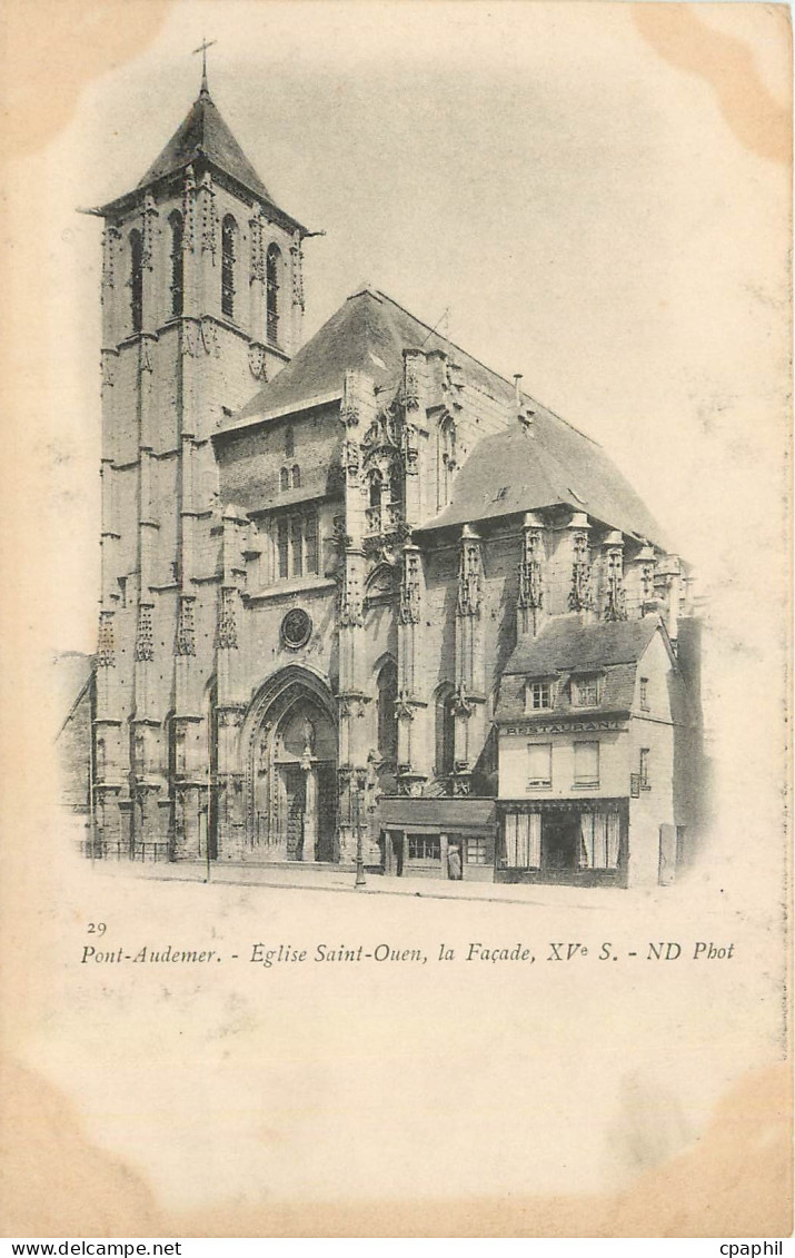 CPA Pont Audemer Eglise Saint Ouen la Facade