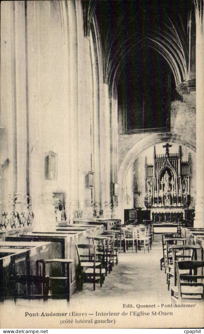 CPA Pont Audemer Interieur de l'eglise Saint Ouen