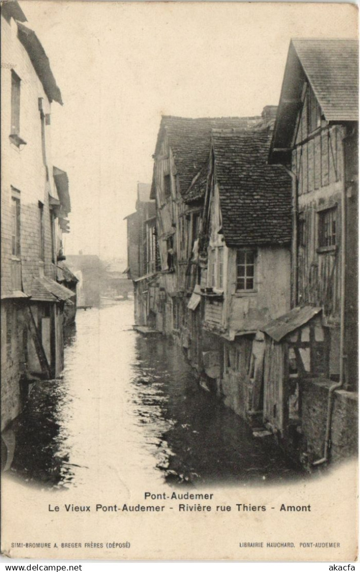CPA PONT-AUDEMER Le Vieux Pont-Audemer - Riviere Rue Thiers - Amont (1149130)