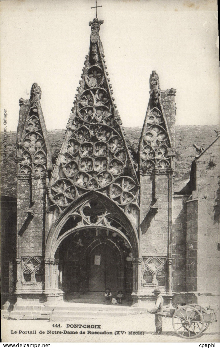 CPA Pont Croix Le Portail De Notre Dame De Roscudon