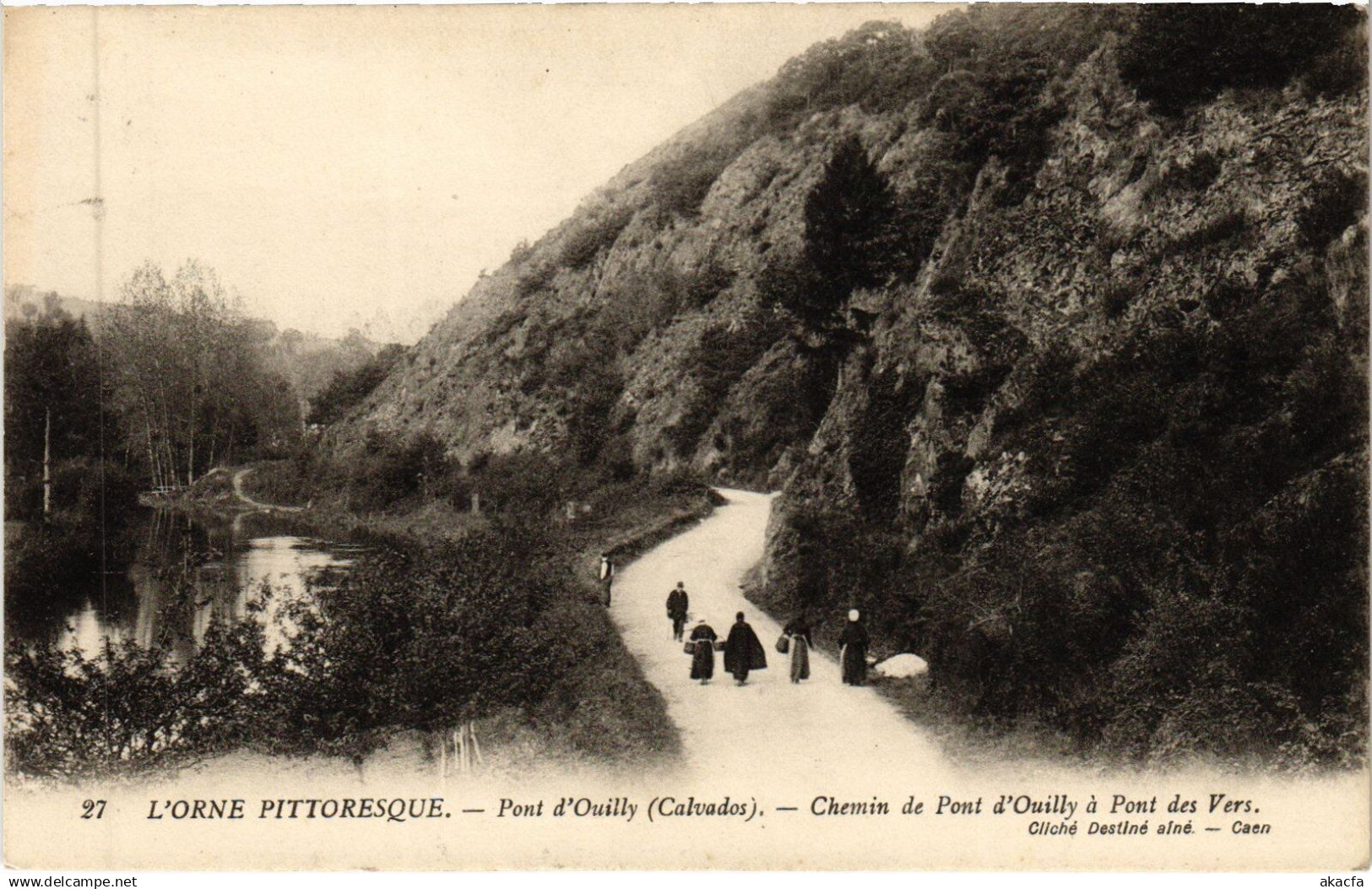 CPA PONT-d'OUILLY Chemin de Pont d'Ouilly a Pont des Vers (1257756)