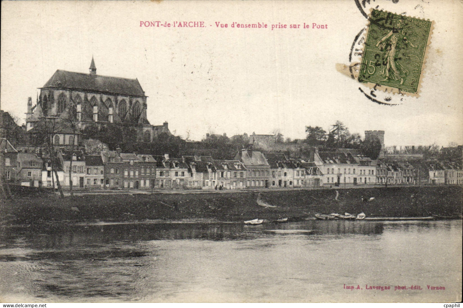 CPA Pont De l'Arche Vue d'Ensemble Prise Sur Le Pont
