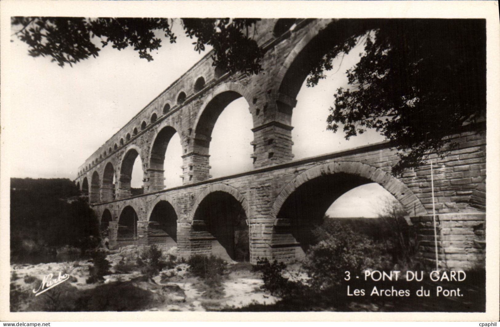 CPA Pont du Gard les Arches du pont