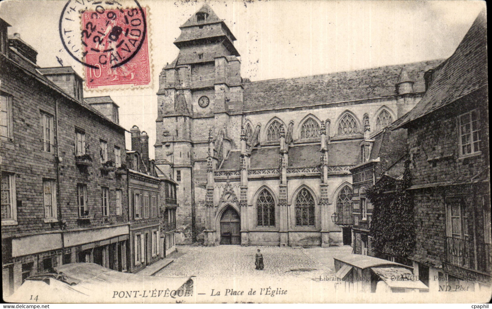 CPA Pont l eveque La place de l eglise