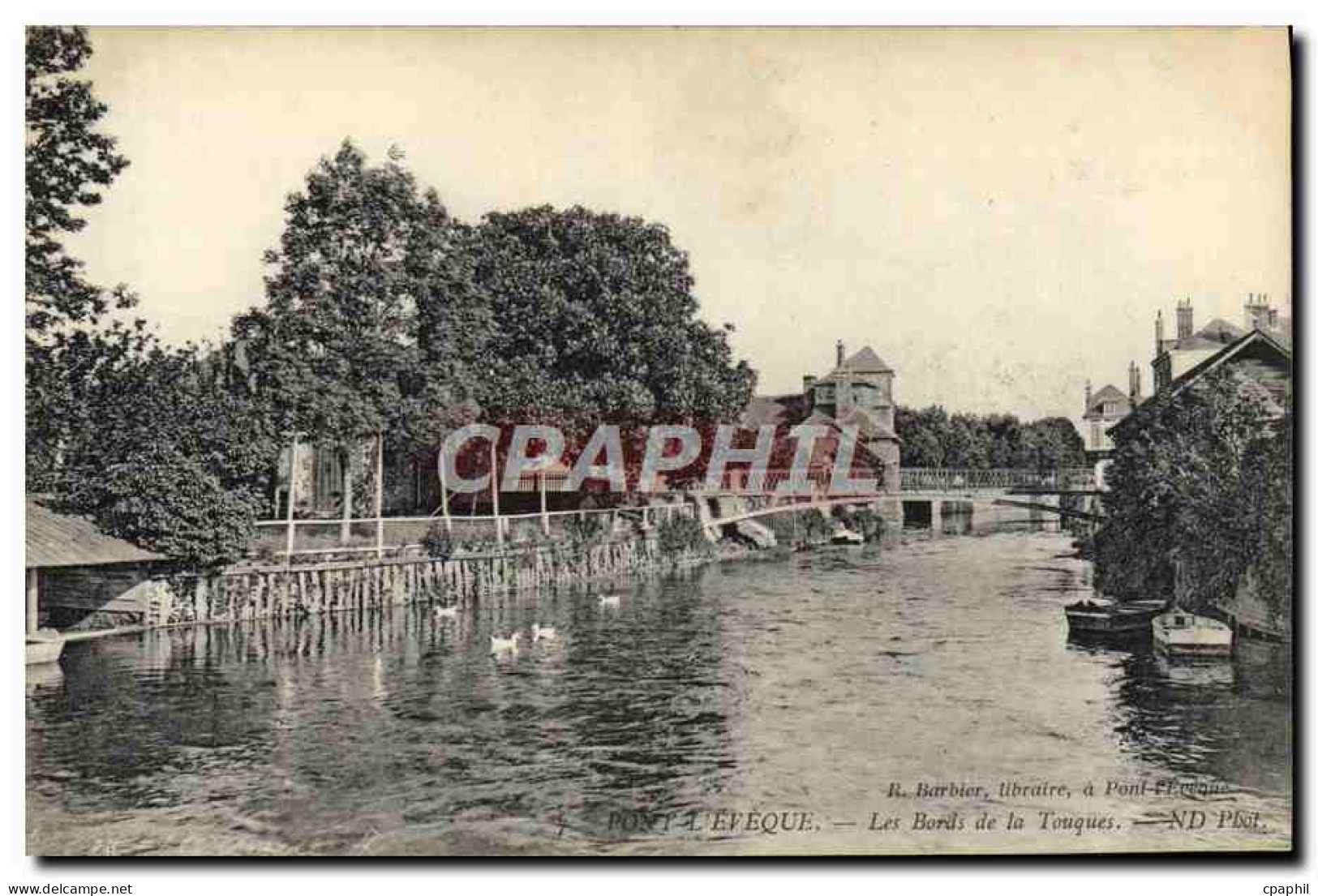 CPA Pont L'Eveque Les bords de la touques