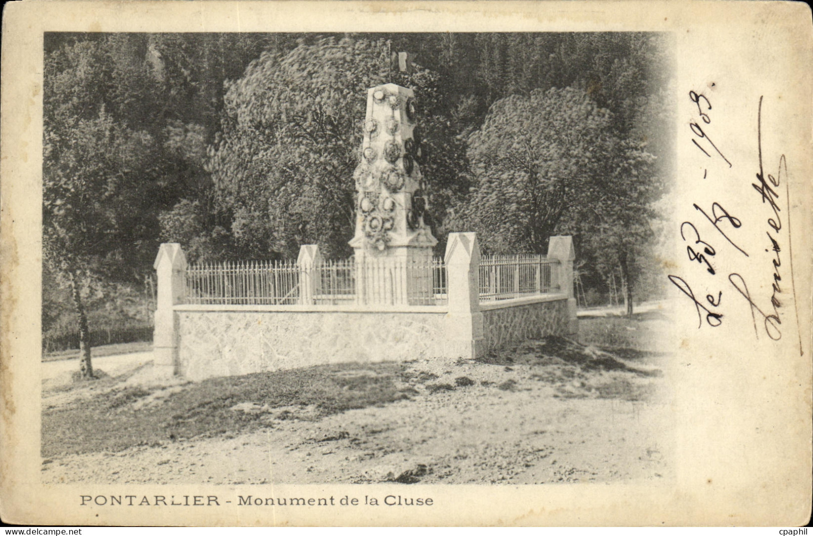 CPA Pontarlier Monument de la Cluse