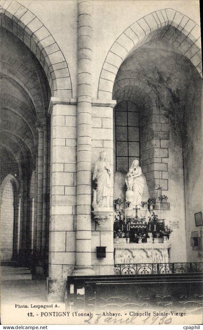 CPA Pontigny Yonne Abbaye Chapelle Sainte Vierge