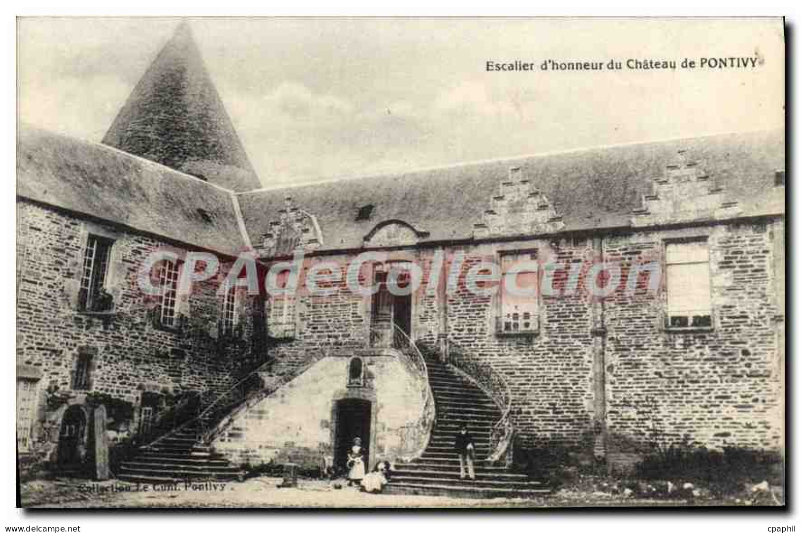 CPA Pontivy Escalier D'Honneur Du Chateau