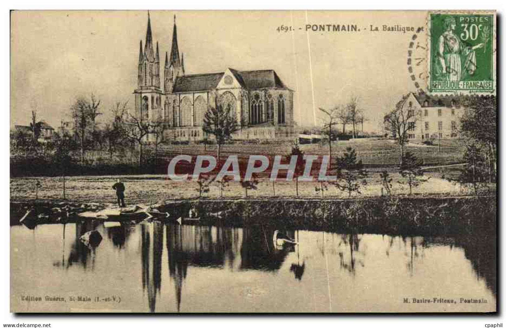 CPA Pontmain La Basilique