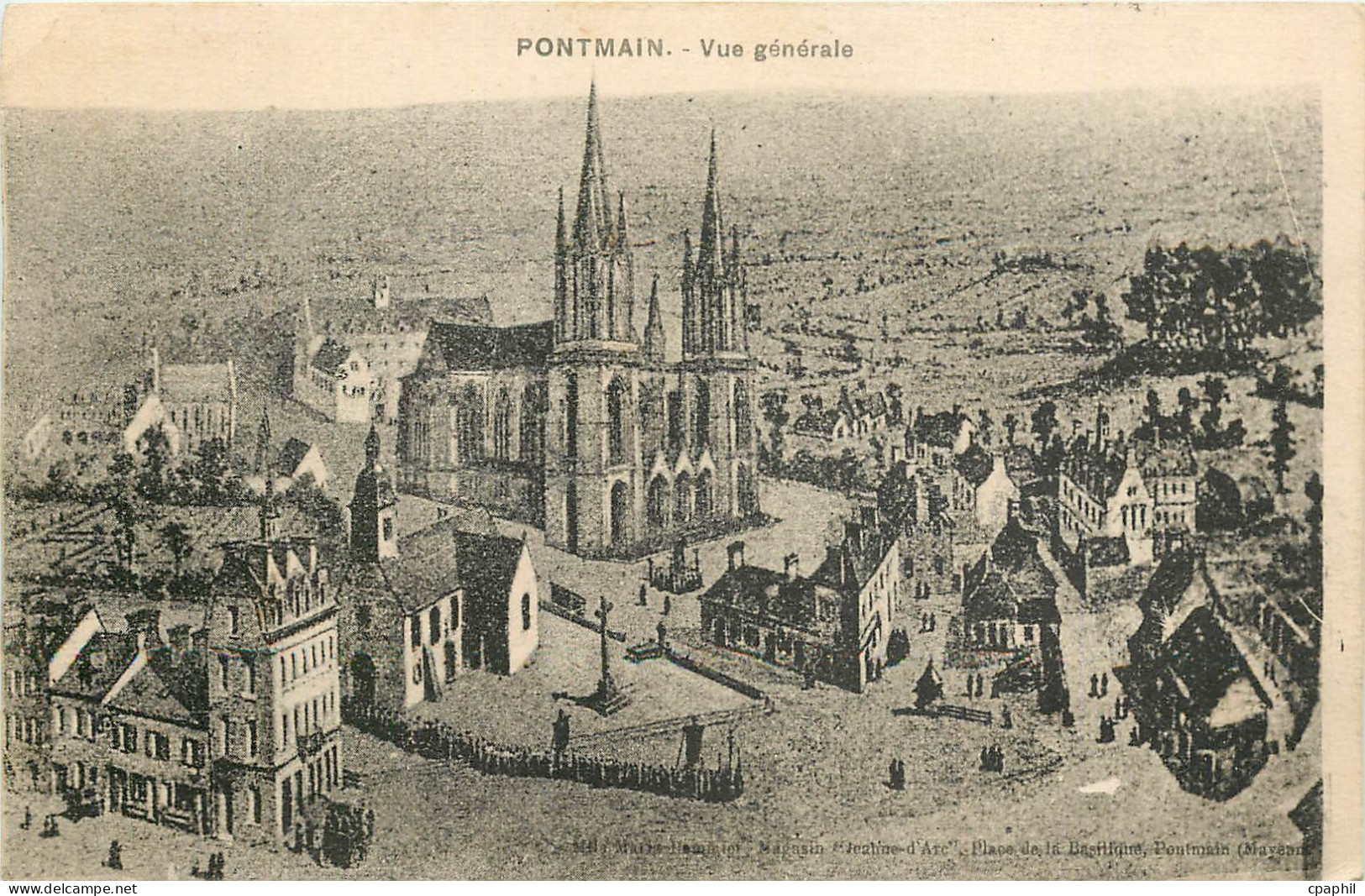 CPA Pontmain Vue generale