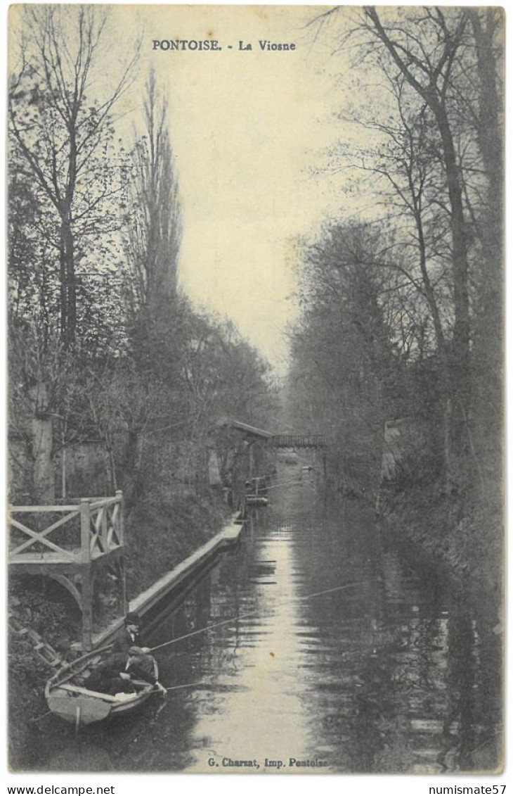 CPA PONTOISE - La Viosne - Ed. G. Charzat , Pontoise - ( Pêcheurs en barque )