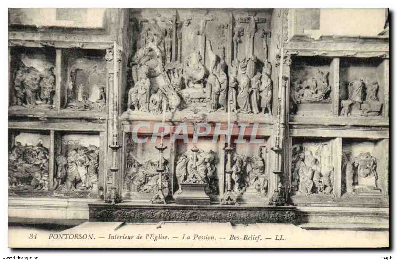 CPA Pontorson Interieur de l'Eglise La Passion Bas relief