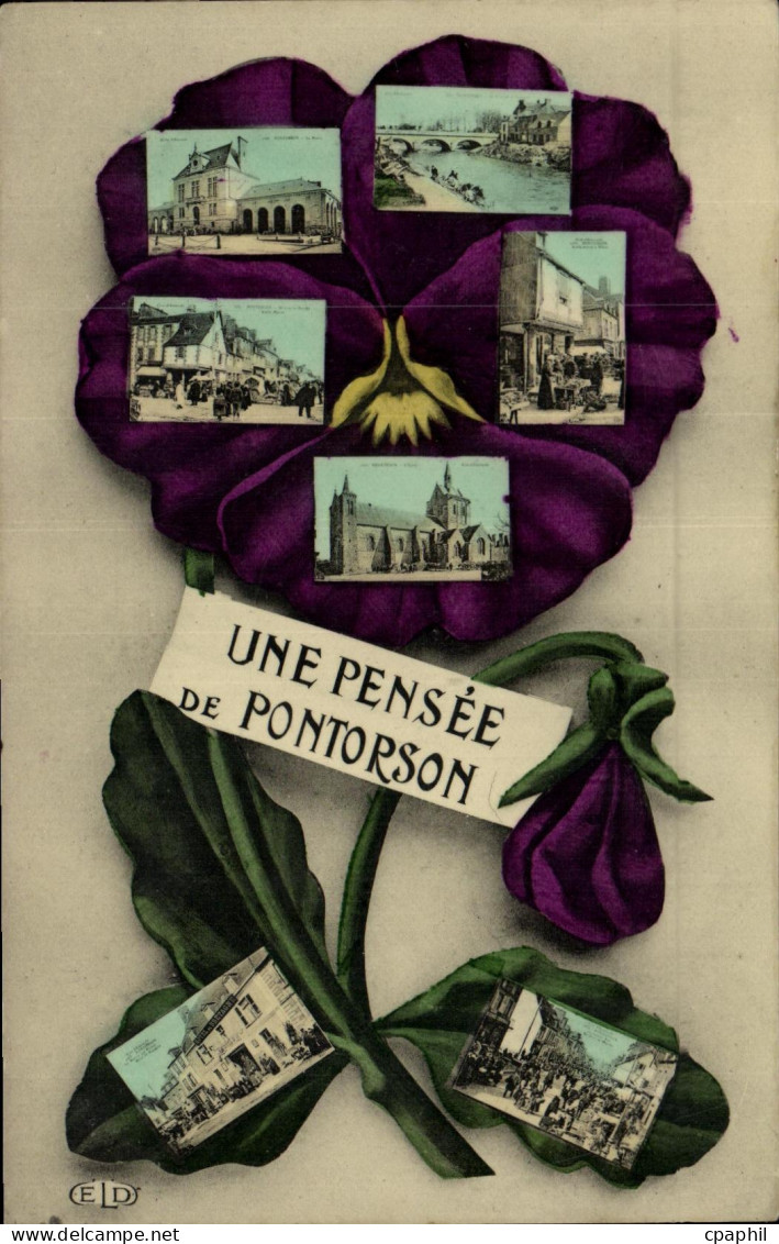 CPA Pontorson Une pensee Fleurs