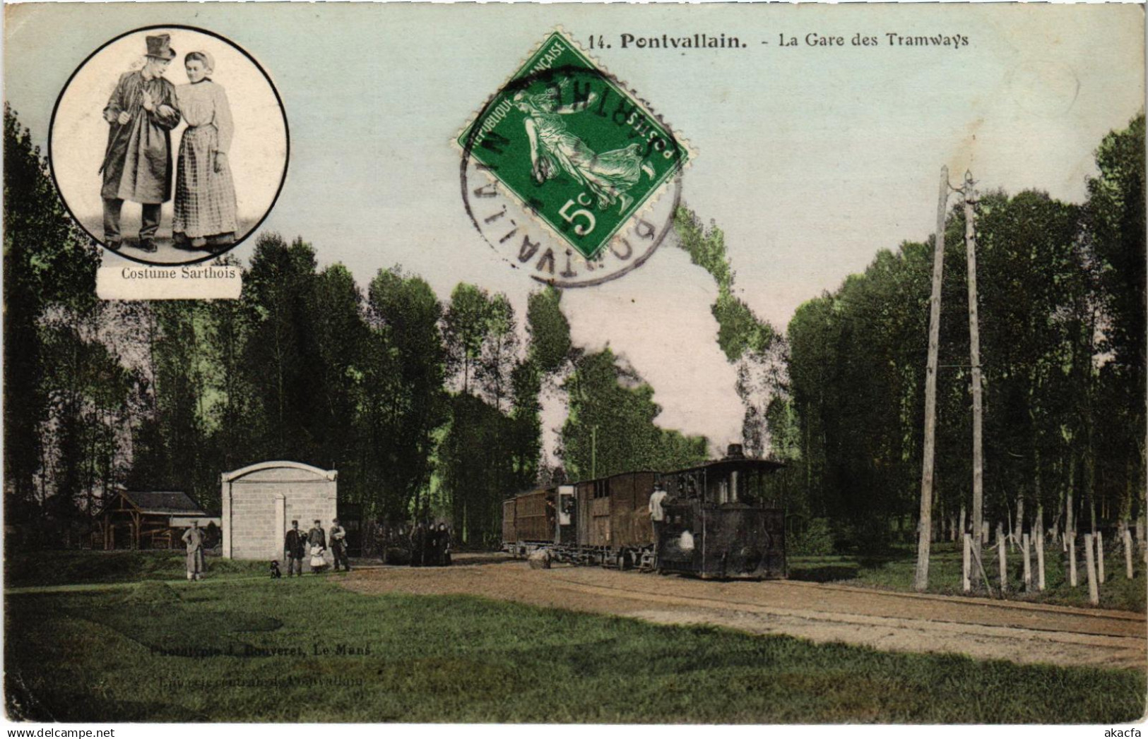 CPA PONTVALLAIN La Gare des Tramways TRAM VAPEUR (977253)