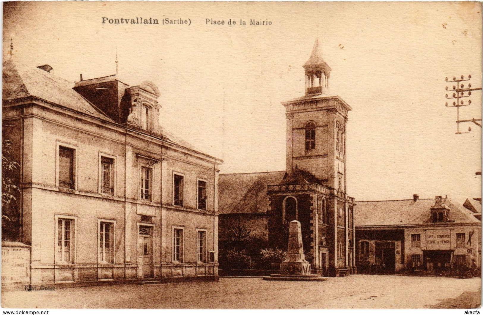 CPA Pontvallain Place de la Mairie (1474307)