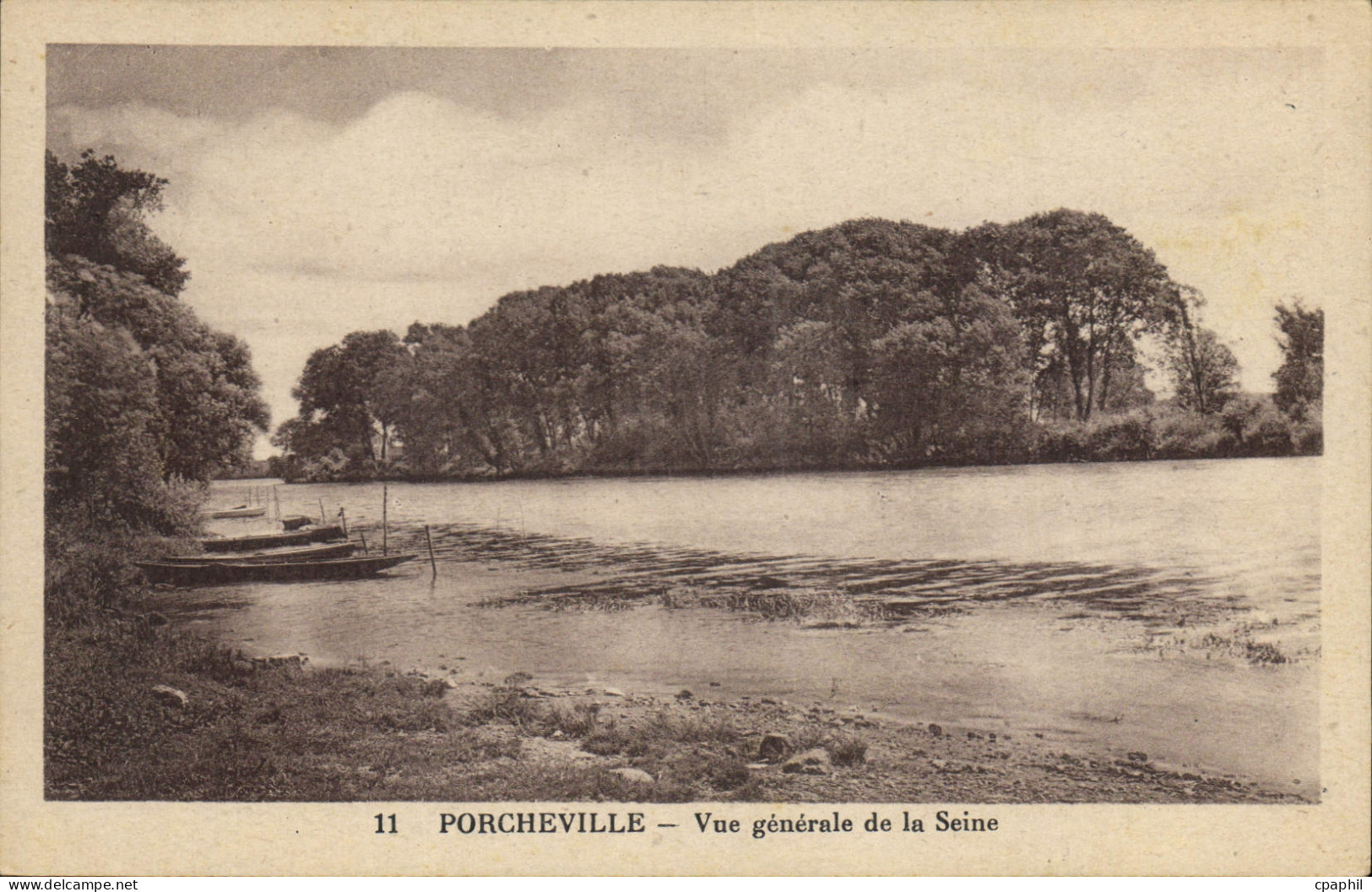 CPA Porcheville Vue generale de la Seine