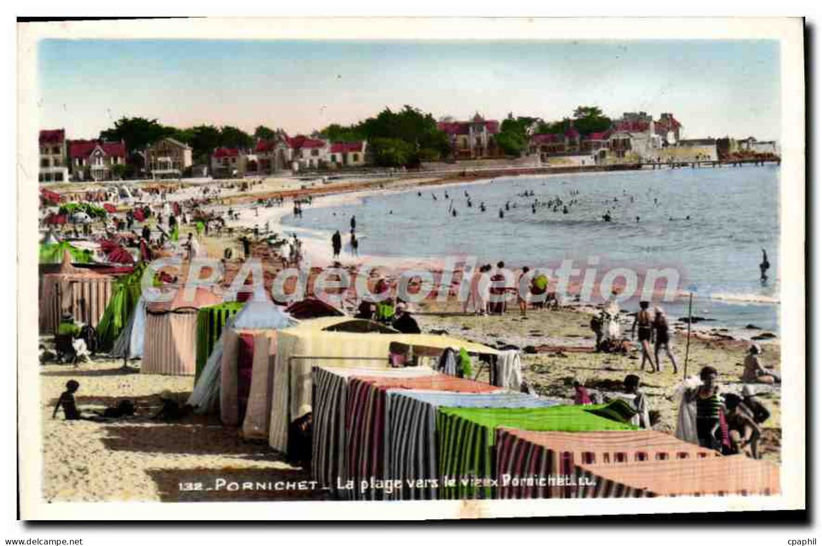 CPA Pornichet La Plage vers le Vieux Pornichet