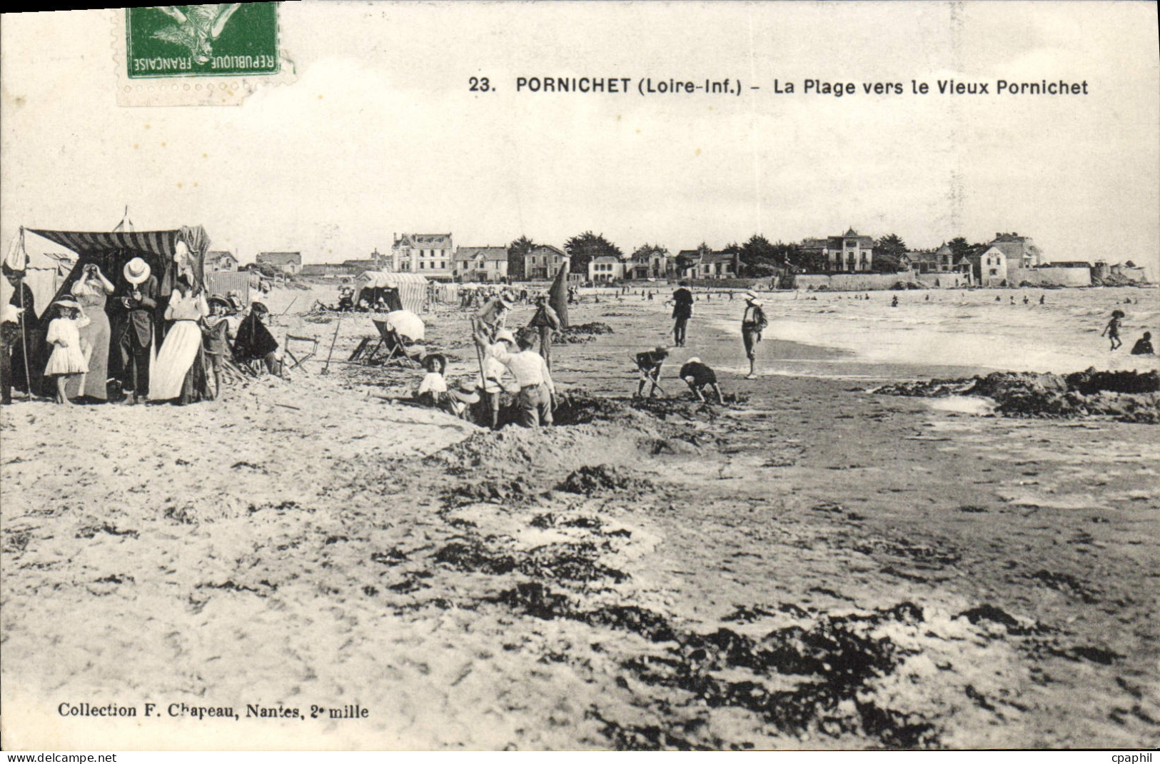 CPA Pornichet Loire Inf La Plage vers le Vieux Pornichet