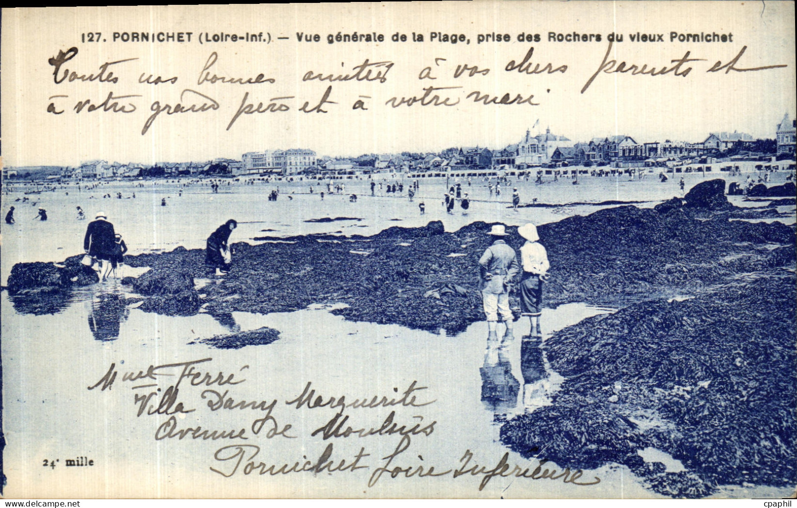 CPA Pornichet Vue Generale de La Plage des Rochers du Vieux Pornichet