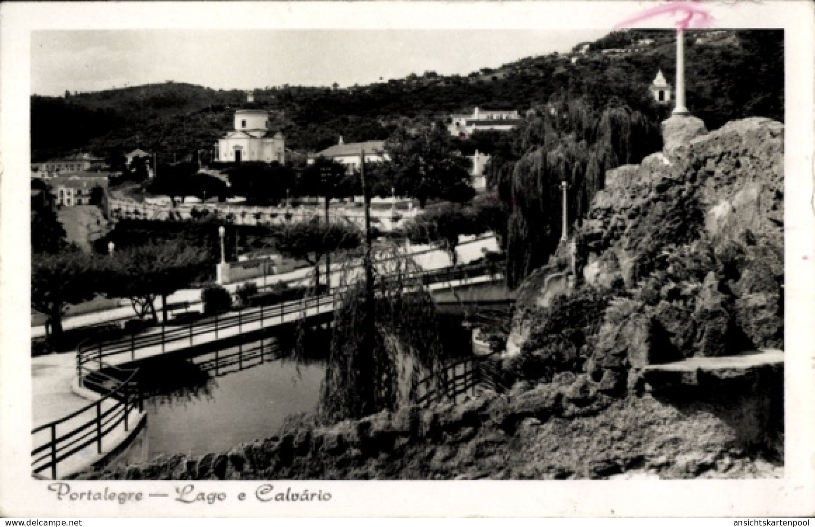 CPA Portalegre Portugal, Lago e Calvario