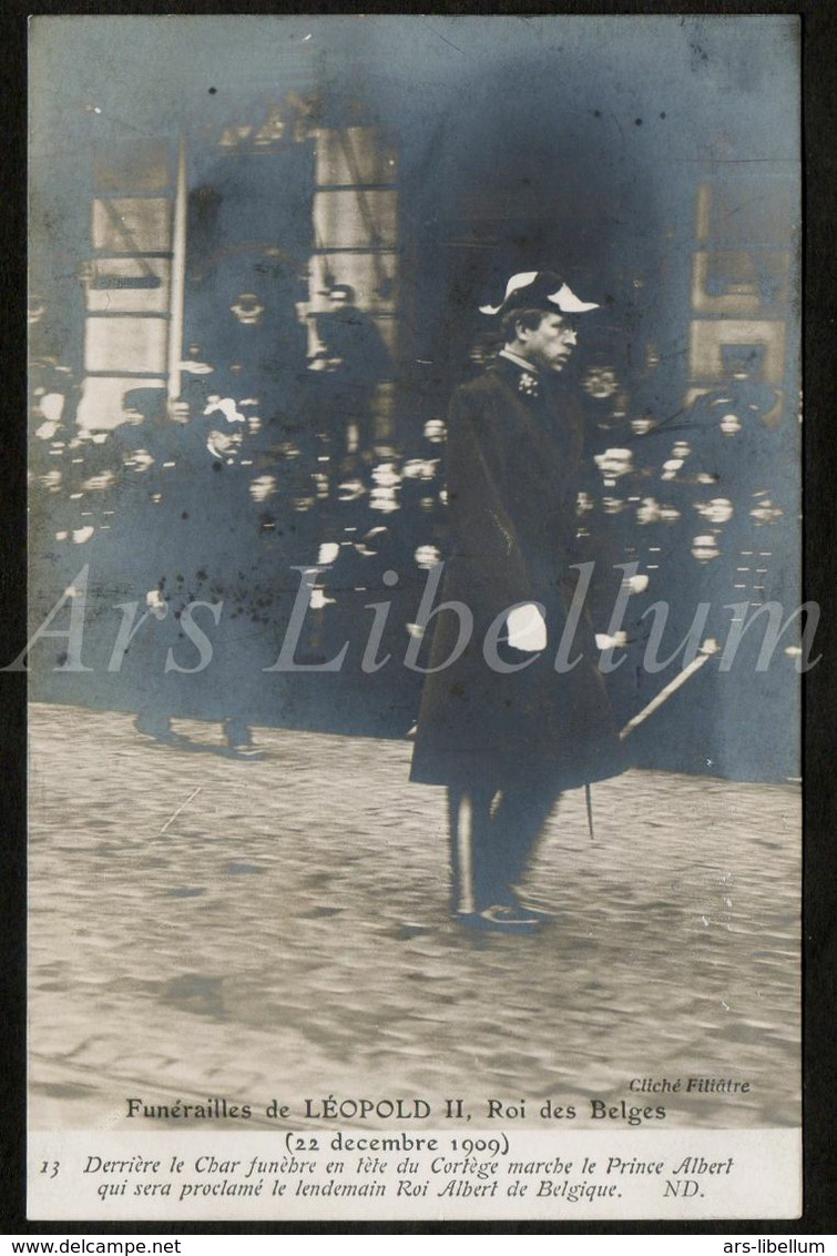 CPA / Postcard / ROYALTY / België / Belgique / Roi Albert I / Koning Albert I / Funérailles / Roi Leopold II / 1909