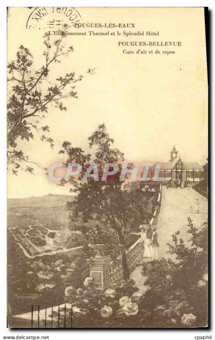 CPA Pougues les Eaux l'Etablissement Thermal et le Splendid Hotel Pougues Bellevue Cure d'air et de