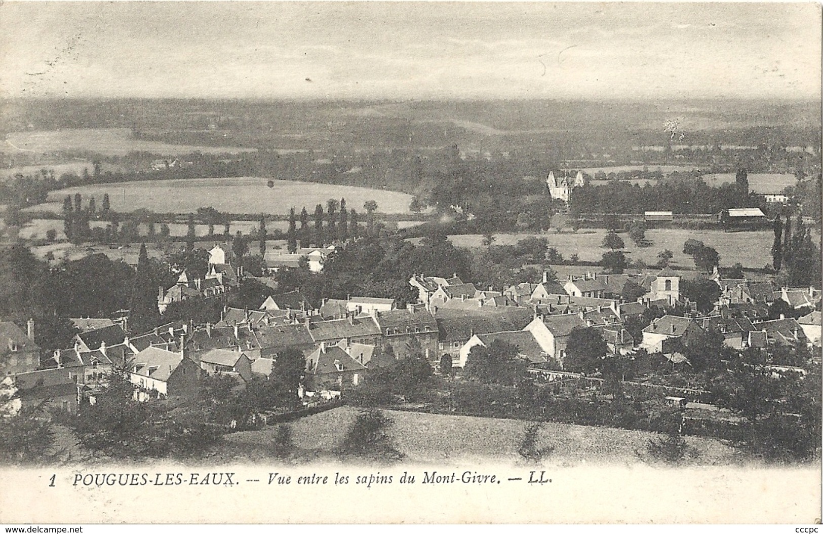CPA Pougues-les-Eaux vue entre les sapins du Mont-Givre