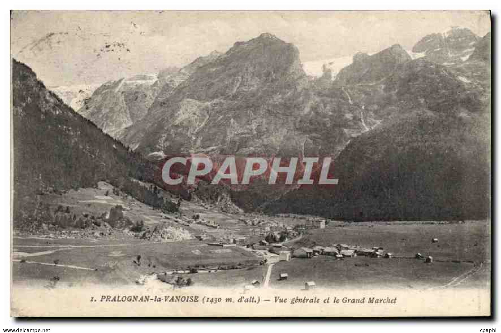 CPA Pralognan la Vanoise Vue generale et le Grand Marchet