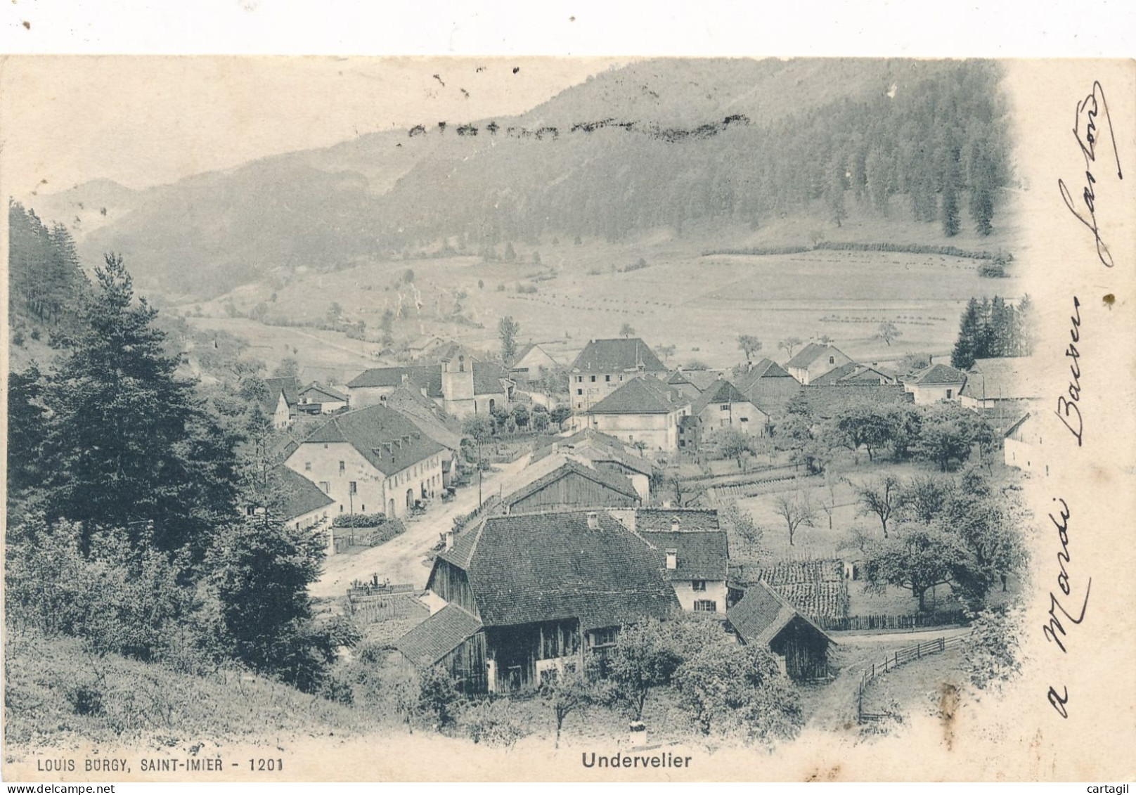 CPA ( précurseur)-21520-Suisse-Undervelier -Vue générale -Livraison offerte (condition)