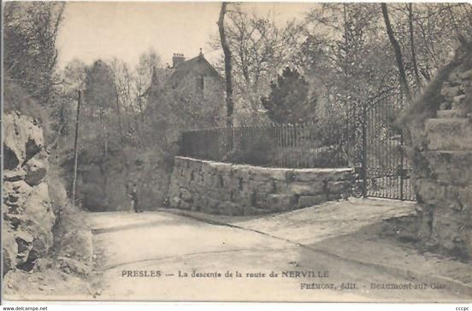 CPA Presles La Descente de la Route de Nerville