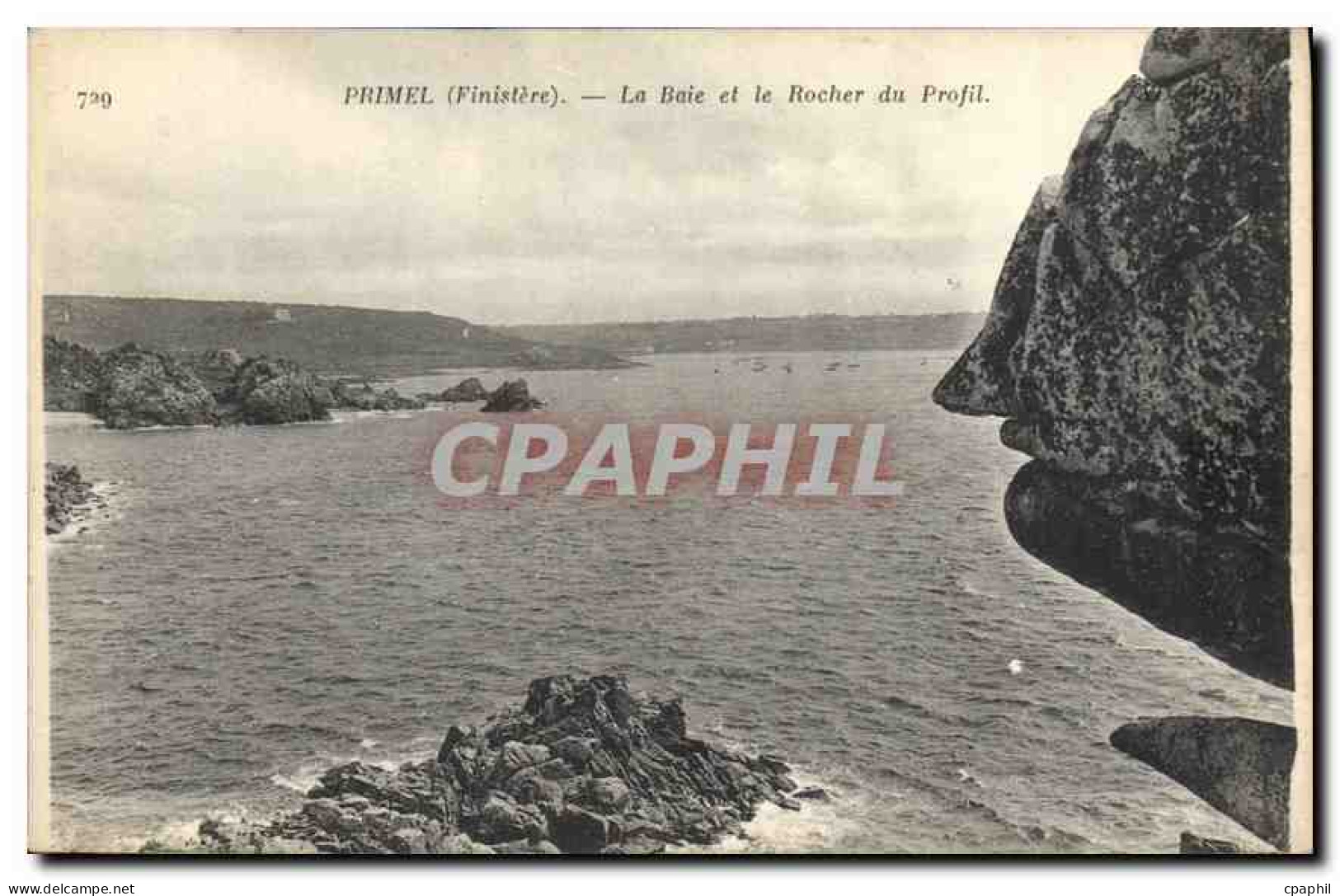 CPA Primel Finistere la Baie et le Rocher du Profil
