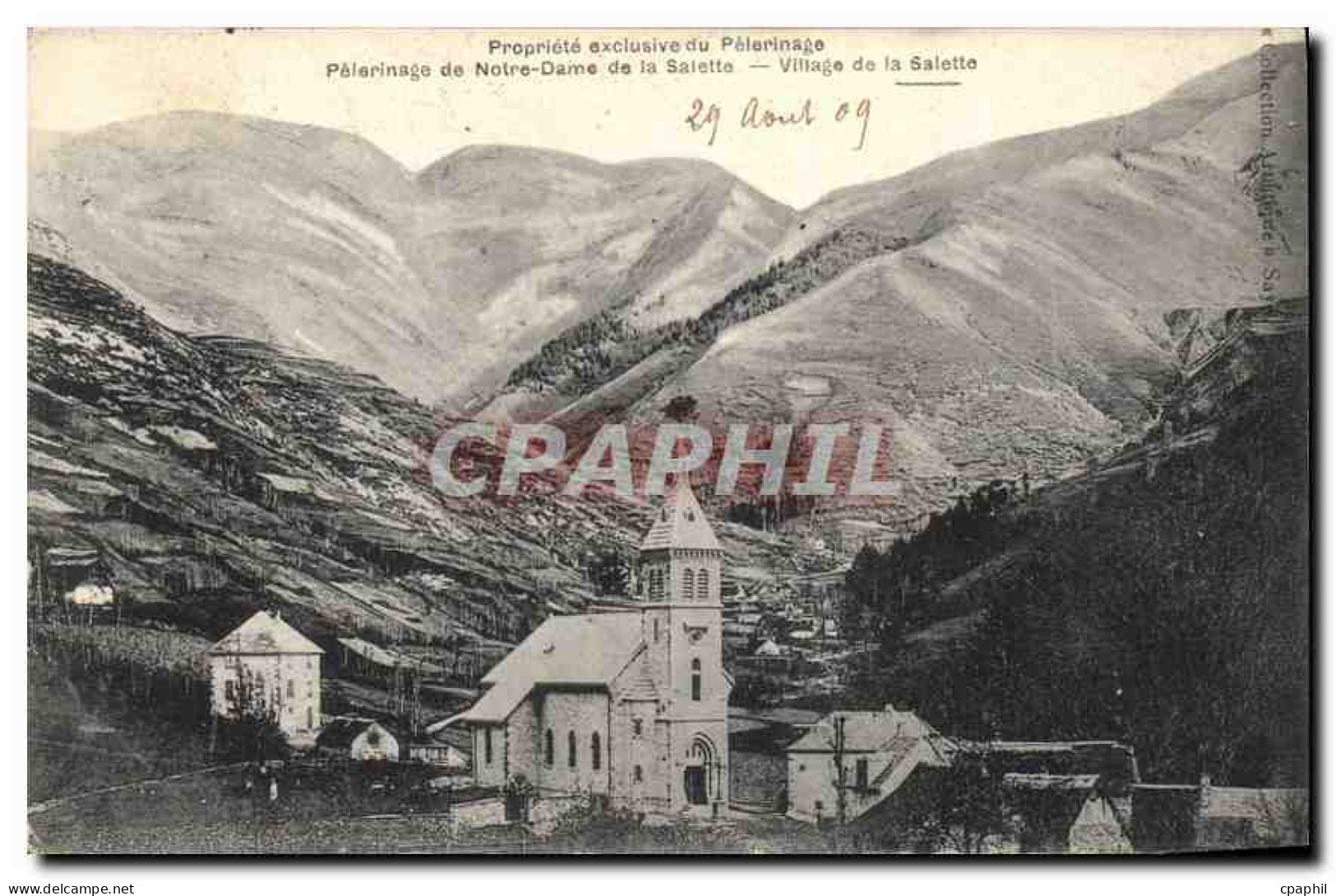 CPA Propriete exclusive du Pelerinage Pelerinage de Notre Dame de la Salette Village de la Salette
