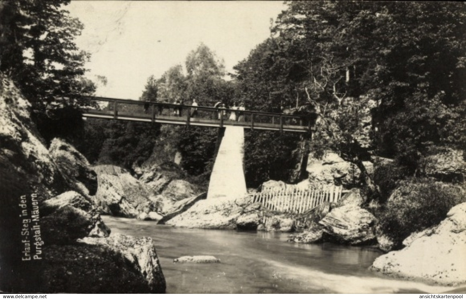 CPA Purgstall an der Erlauf in Niederösterreich, Erlauf-Steg, Purgstall-Mäuern, Brücke, Fluss, Bäu