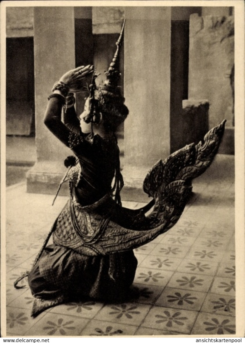 CPA Pursat Kambodscha, religiöser Tanz am Hof des Königs von Kambodscha