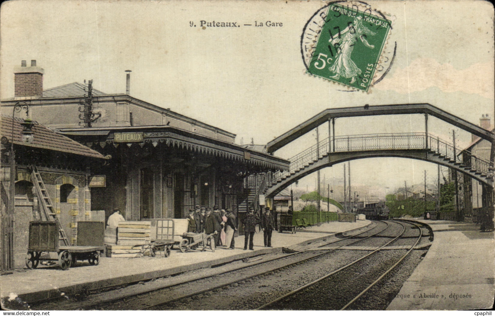 CPA Puteaux La Gare Train