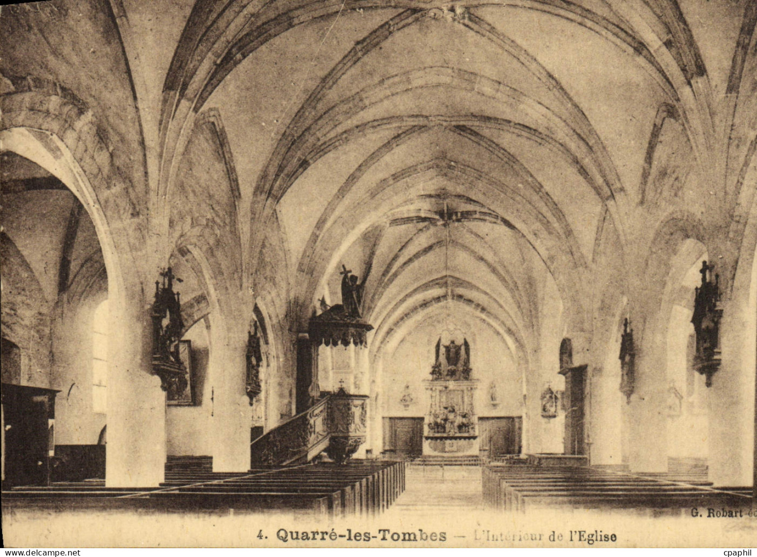 CPA Quarre les Tombes Interieur de l'Eglise